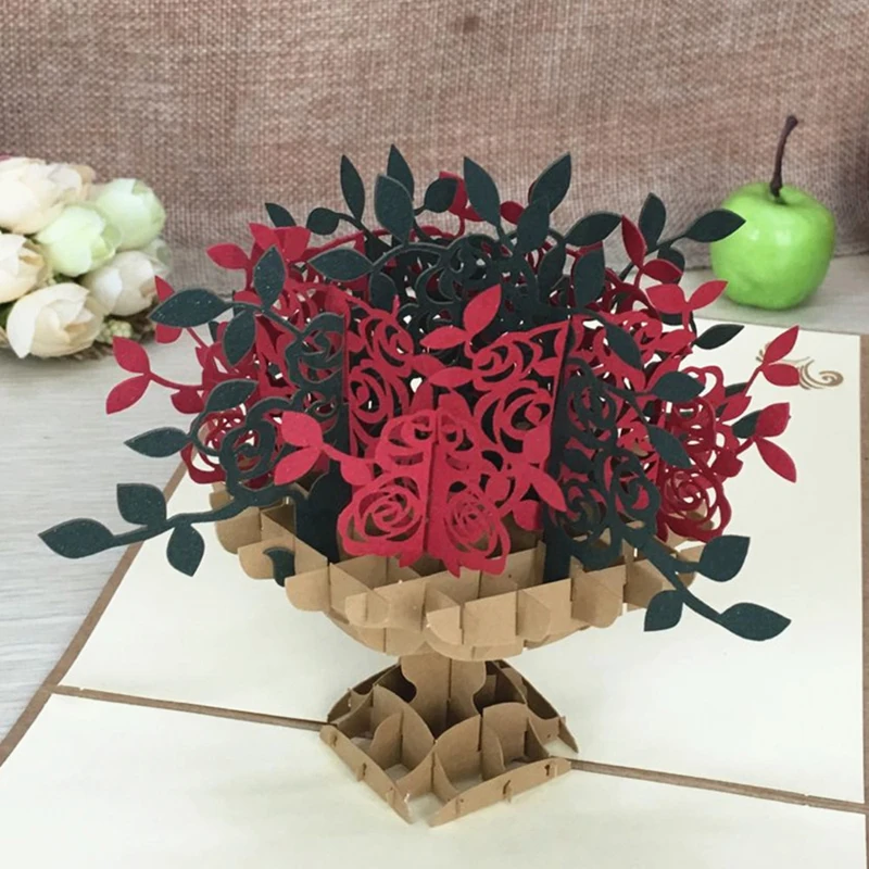 1 шт. винтажная миска с сокровищами лазерная резка Kirigami 3D всплывающее