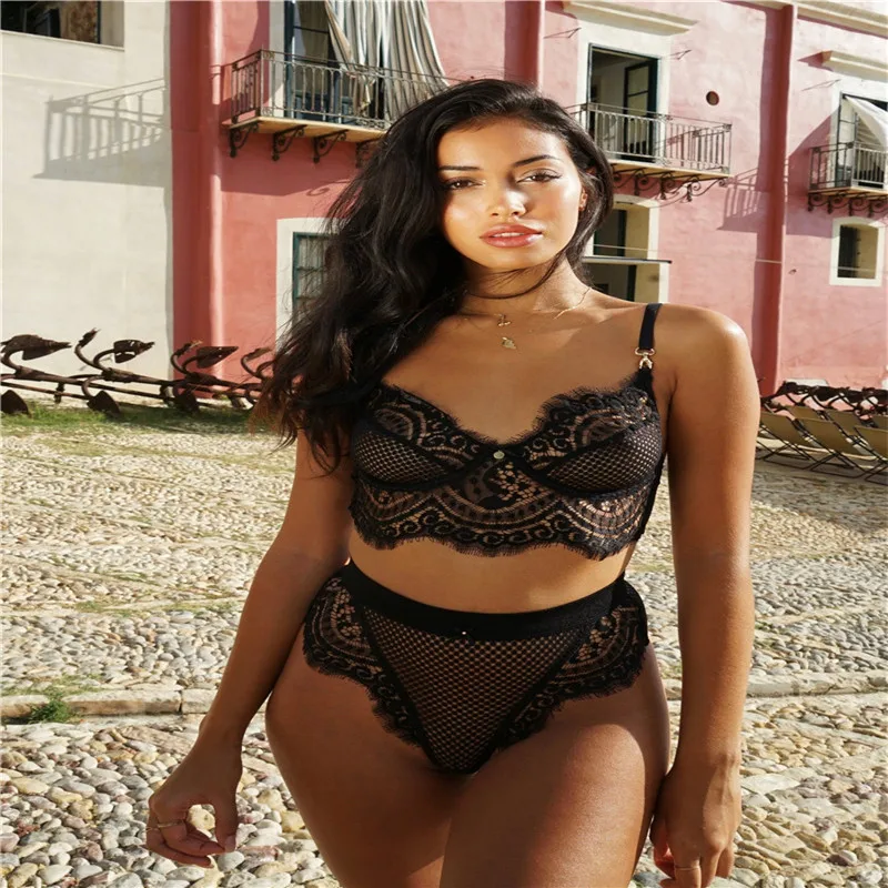 Женская одежда для сна комплект нижнего белья пуш ап кружевное нижнее белье с