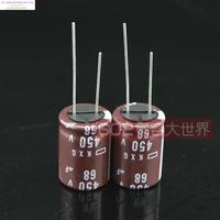 2020 hot sale 10pcs30pcs japan nippon 450v68uf electrolytic capacitor 68uf 450v kxg series 1825 free shipping