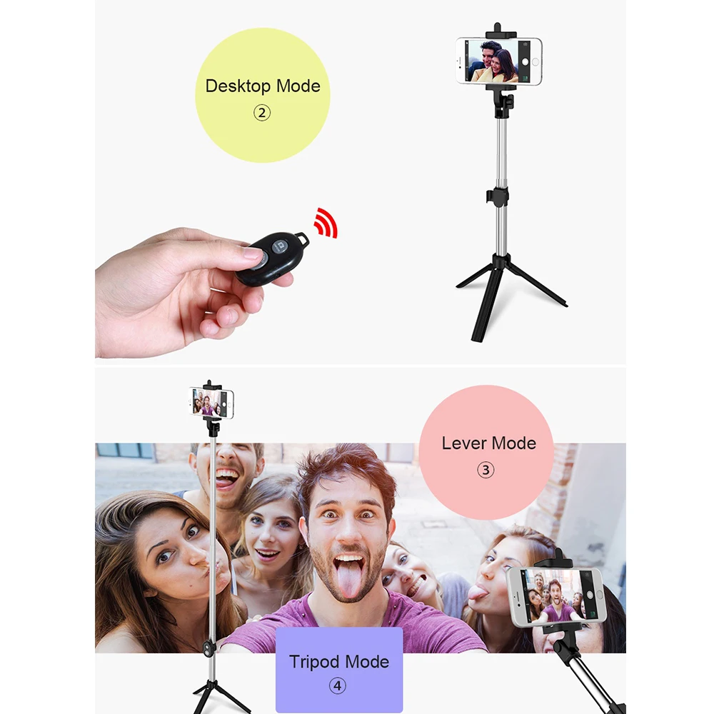 Floveme Телефон Штатив монопод для селфи Bluetooth складная selfiestick iPhone 7 6 s плюс палка