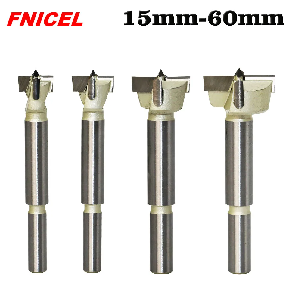

1PC 15mm-60mm Forstner tips Woodworking tools Hole Saw Cutter Hinge Boring drill bits Round Shank Tungsten Carbide Cutter