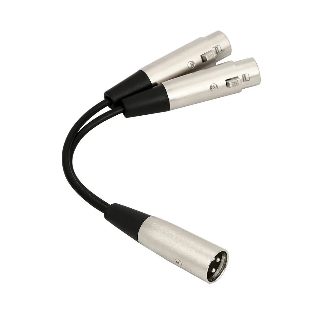 Лучшая цена 3Pin XLR папа к двойному 2 гнезду Y сплиттер Микрофон Кабель шнур Прямая