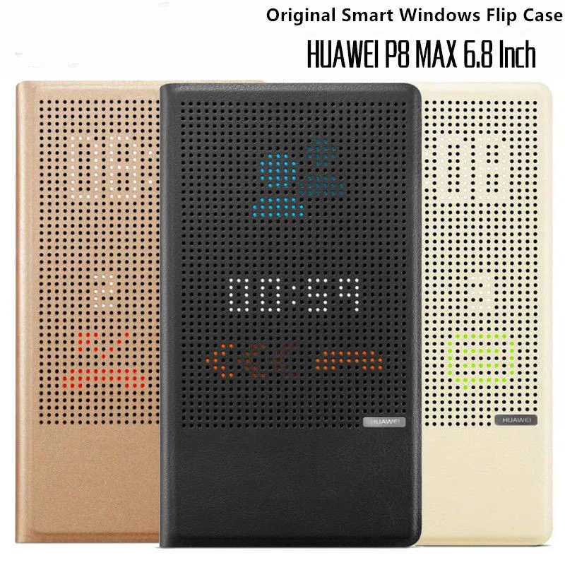 Официальный цветной Чехол-книжка с подставкой и окошком для huawei P8 Max