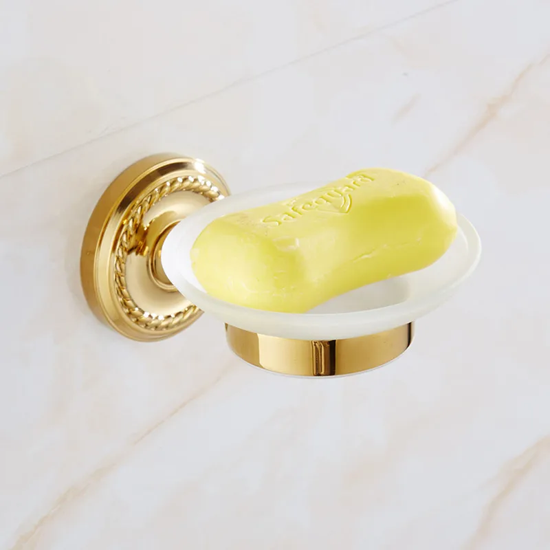 soap dish Аксессуары для ванной комнаты Набор латунных золотых полотенец вешалка для полотенец крючок для халата бумажный держатель ванная полка мыльница Аксессуары для ванной комнаты Набор - Цвет: soap dish