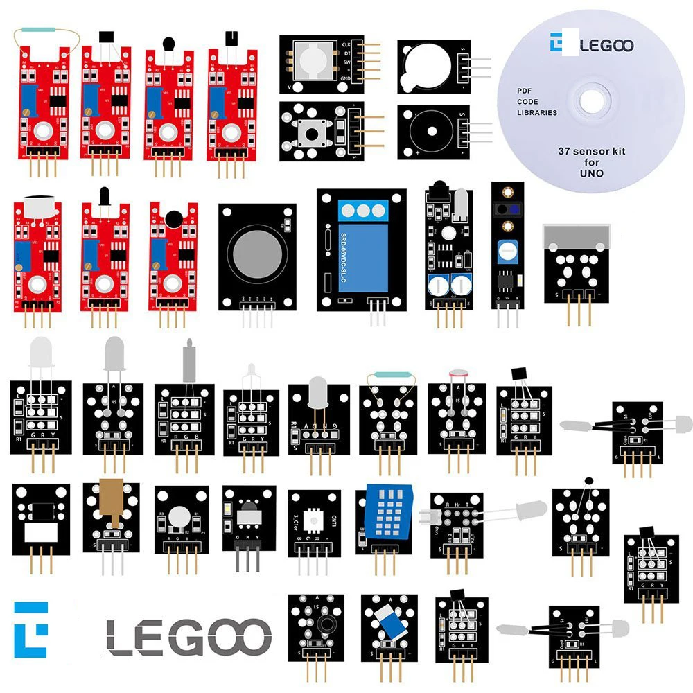 Комплект модуля датчика 37 в 1 для Arduino UNO R3 MEGA NANO с подарком|kit for arduino|kit kitskit arduino r3 |