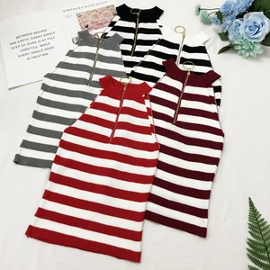 Женский трикотажный жилет Han edition, с металлической молнией, без рукавов, с кольцом, с открытыми плечами