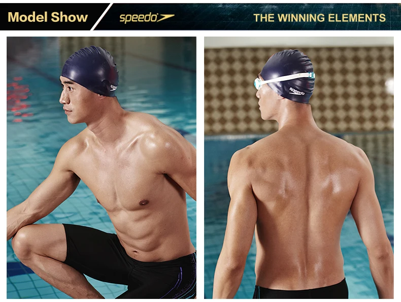Однотонная плоская силиконовая шапка Speedo 100% силикагель плавательная s для