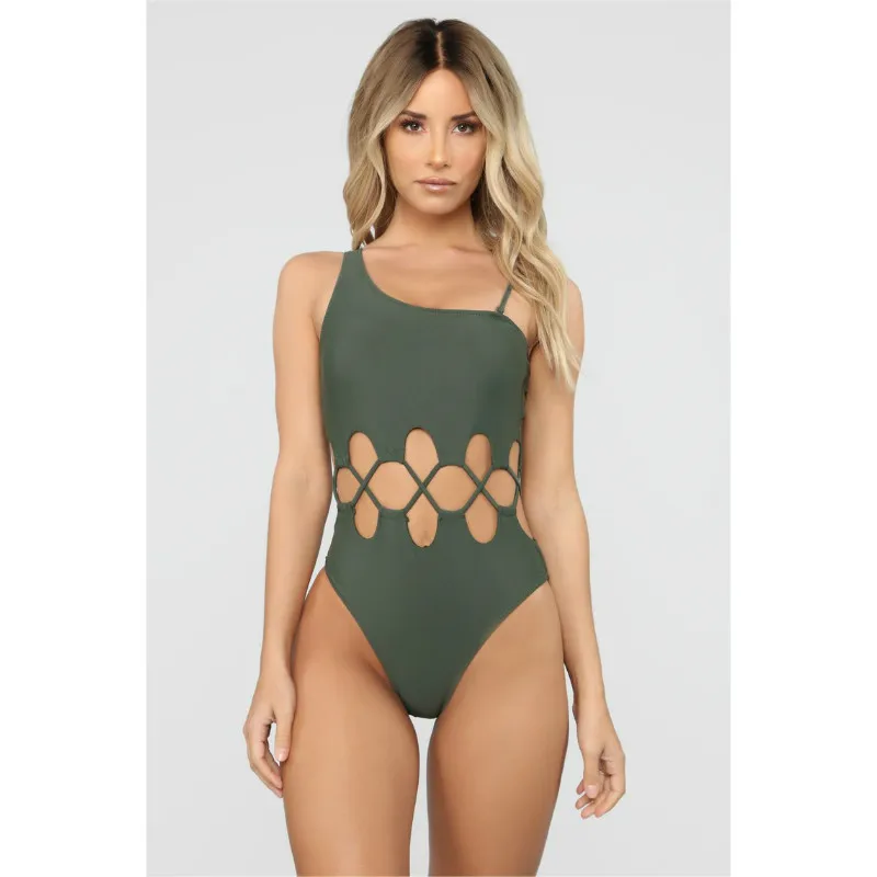 2019 сексуальный красный бандажный купальник трикини с вырезами купальный костюм