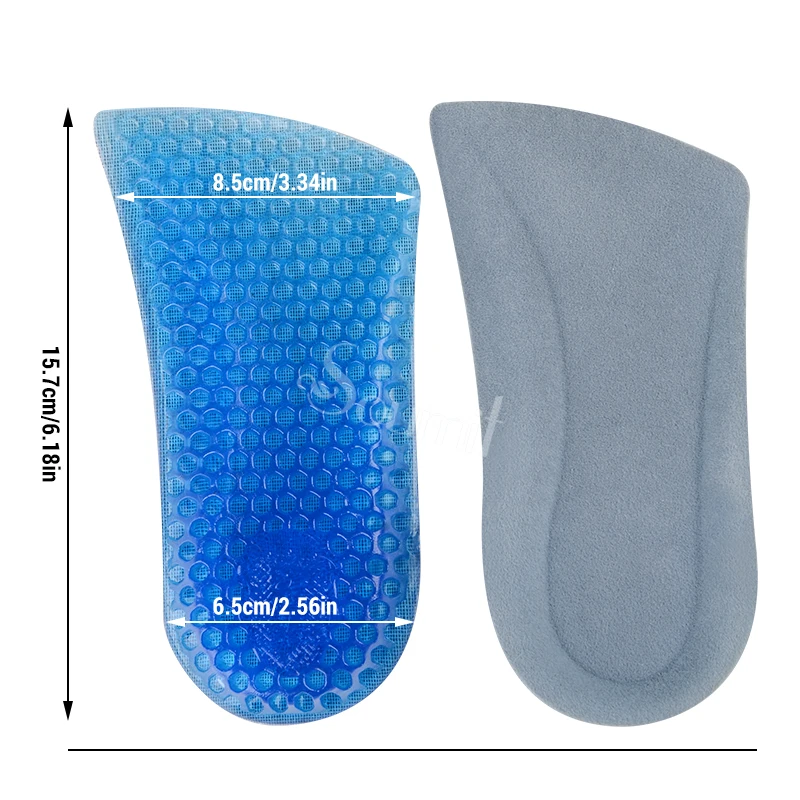 

Soumit Gel Height Increase Insoles Heel Elevator Shoe Pads Shock Absorption Breathable Half Pad Insert Taller 30mm For Men Women