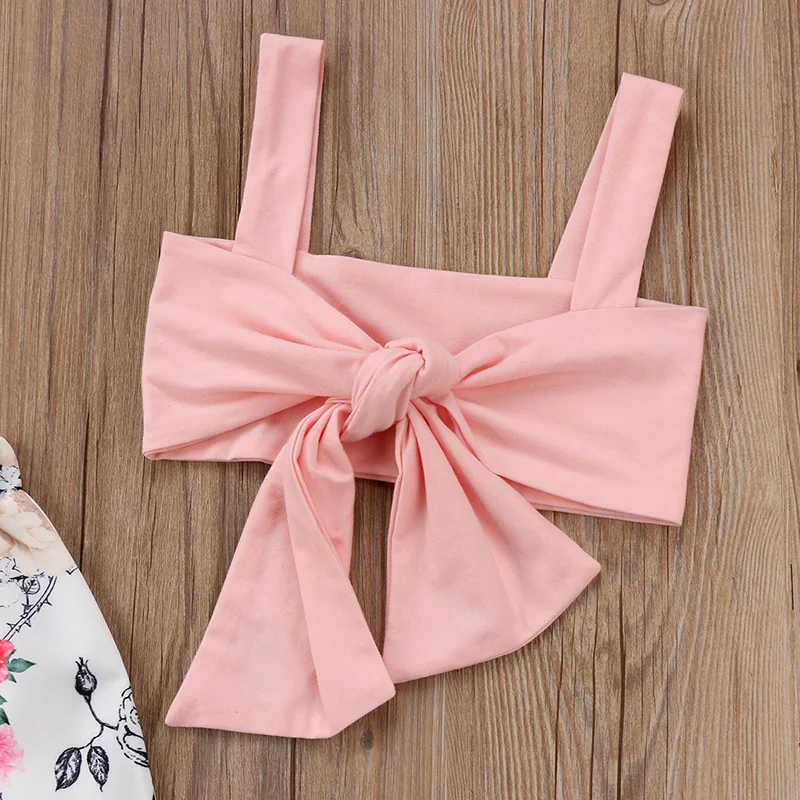 Милый комплект одежды из 2 предметов для маленьких девочек топ без рукавов на