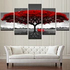 HD печатная Современная рамка для гостиной модульная 5 панелей красное дерево пейзаж живопись настенный художественный плакат украшение для дома холст картины