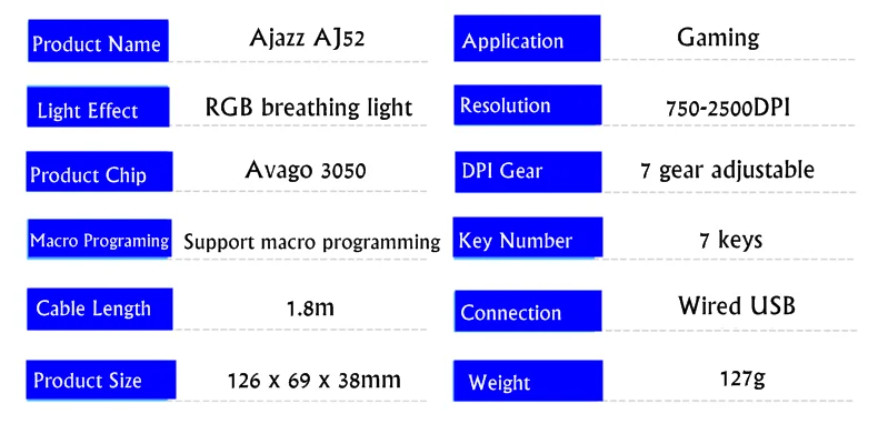 Ajazz AK40S PBT Edition эргономичная USB Проводная Механическая игровая клавиатура RGB/смешанный свет отсоединяемая Магнитная опора для рук синяя ось