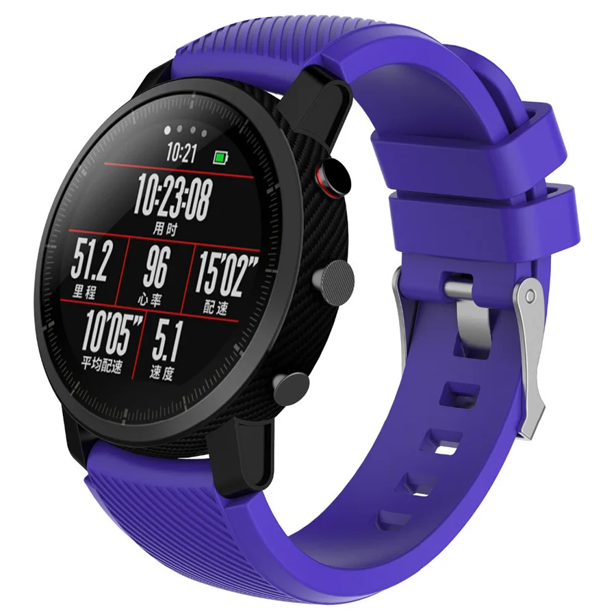 Ремешок из мягкого силикагеля для спортивных часов Xiaomi Amazfit Stratos 2/2S браслет Pace