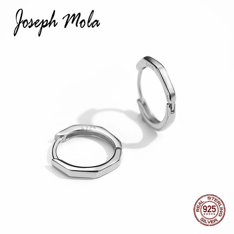 Joseph Mola 100% стерлингового серебра 925 Bijoux шестигранные геометрические серьги кольца