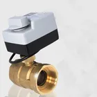 Латунный моторизованный шаровой кран, 2 канала, 220 В переменного тока, DN15(G 12 дюйма) в DN 50(G 2 дюйма), 3 провода, Электропривод с функцией ручного переключения