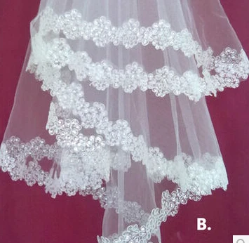 lace edge new white/ivory wedding veil bridal 2014 | Свадьбы и торжества