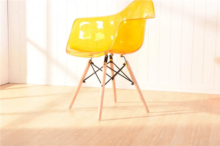 29%Simple Modern Home Back Dining Chair Plastic Chair Transparent Backrest Lounge Chair Meeting Office Coffee Shop