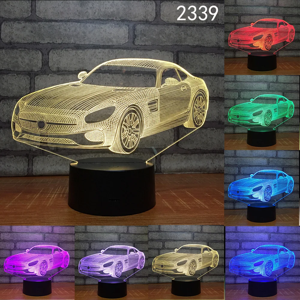 СВЕТОДИОДНЫЙ Автомобильный 3D ночник с градиентом Jeep Truck Sports USB прикроватная