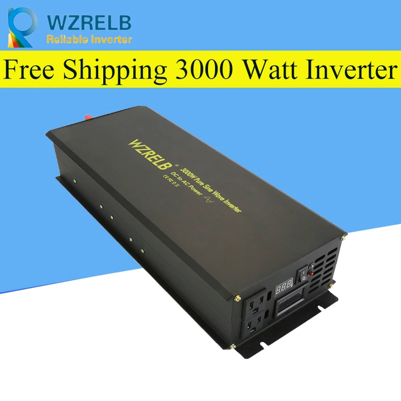 Надежный пиковый инвертор 3000 Вт чистый синусоидальный от DC12V/24 В до ac220в