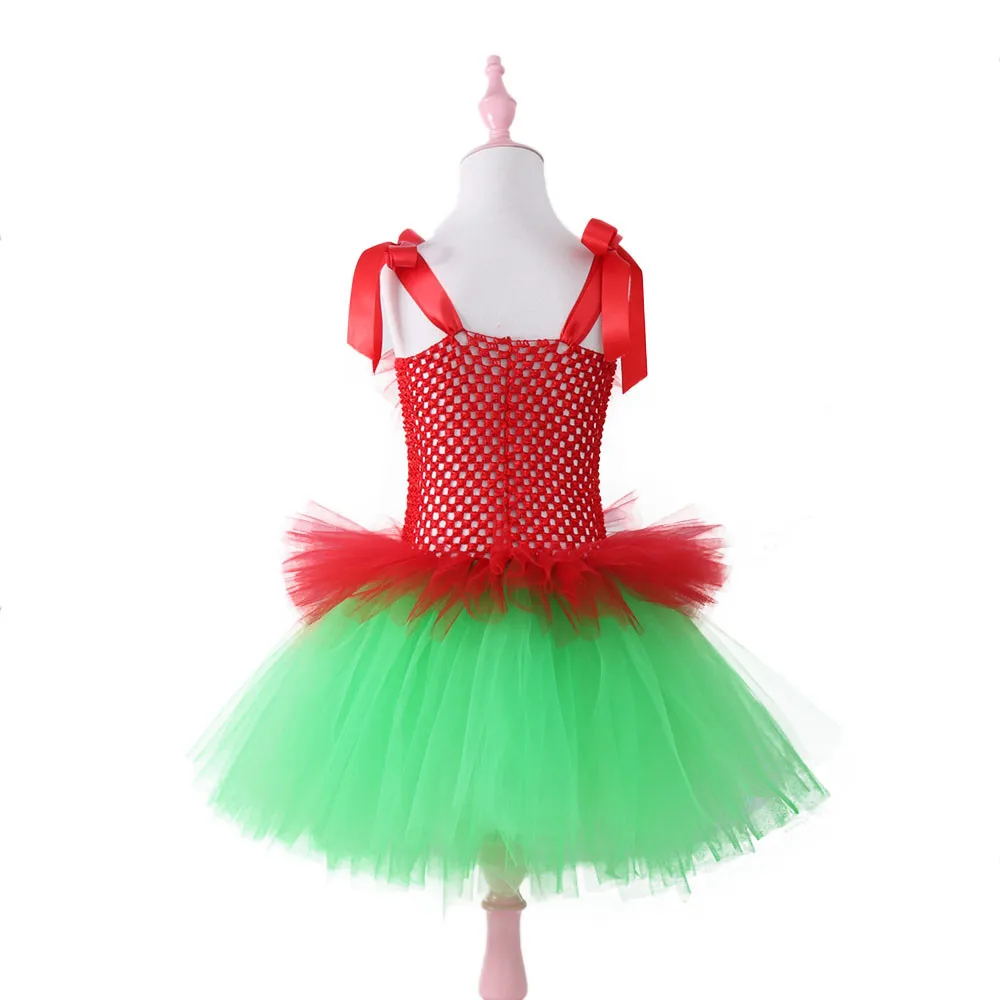 2018 Baby Girls Sleeveless Xmas Tutu Dress Children Knitted Princess Christmas Girl Grinch Clothes 3-11Y | Детская одежда и обувь