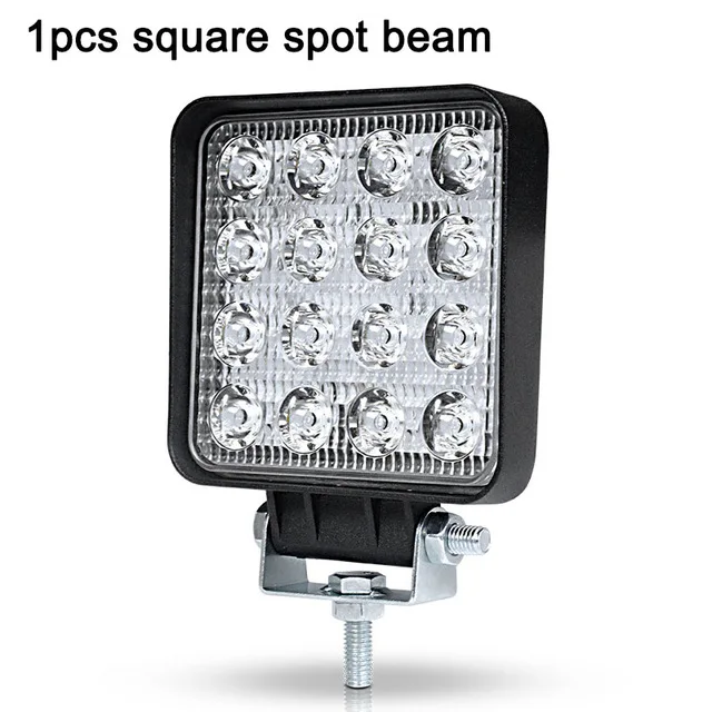 1PC 48W Square Spot 4 дюйма 48 Вт светодиодный рабочий светильник прожектор точечная лампа для грузовика Lada прицеп внедорожник внедорожная лодка 12 в 24 В 4WD автомобильный Стайлинг противотуманный светильник s - Цвет: 1PC 48W Square Spot