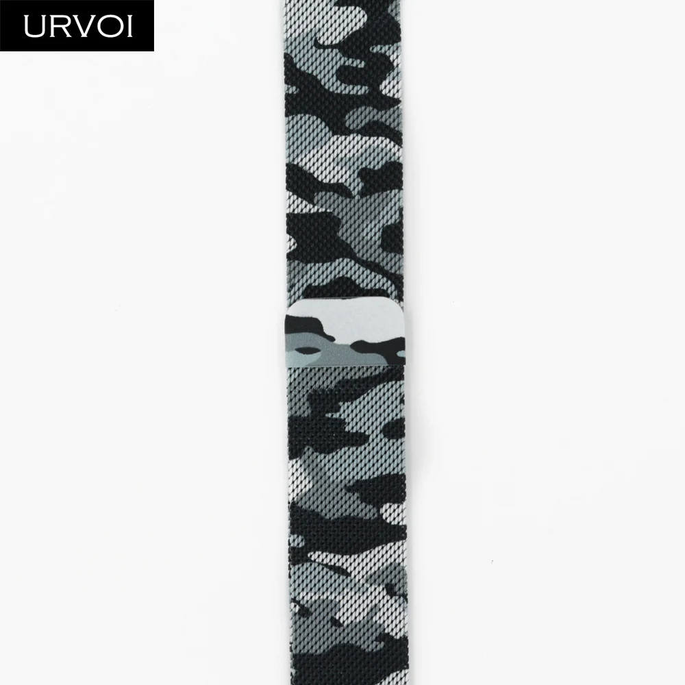 City Camo URVOI Миланская петля для Apple Watch Series 5 4 3 2 1 Алюминиевый Золотой ремешок для iwatch из нержавеющей стали магнитная пряжка с адаптером - Цвет ремешка: City Camo