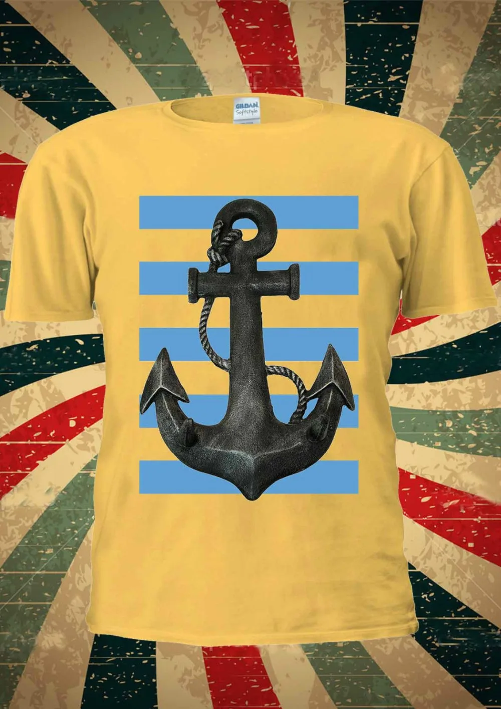 

Sailor Anchor Sea with Blue Line Pirate T Shirt Vest Top Summer Tops for Man Summer Cotton T-Shirt Fashion Offensive T Shirts