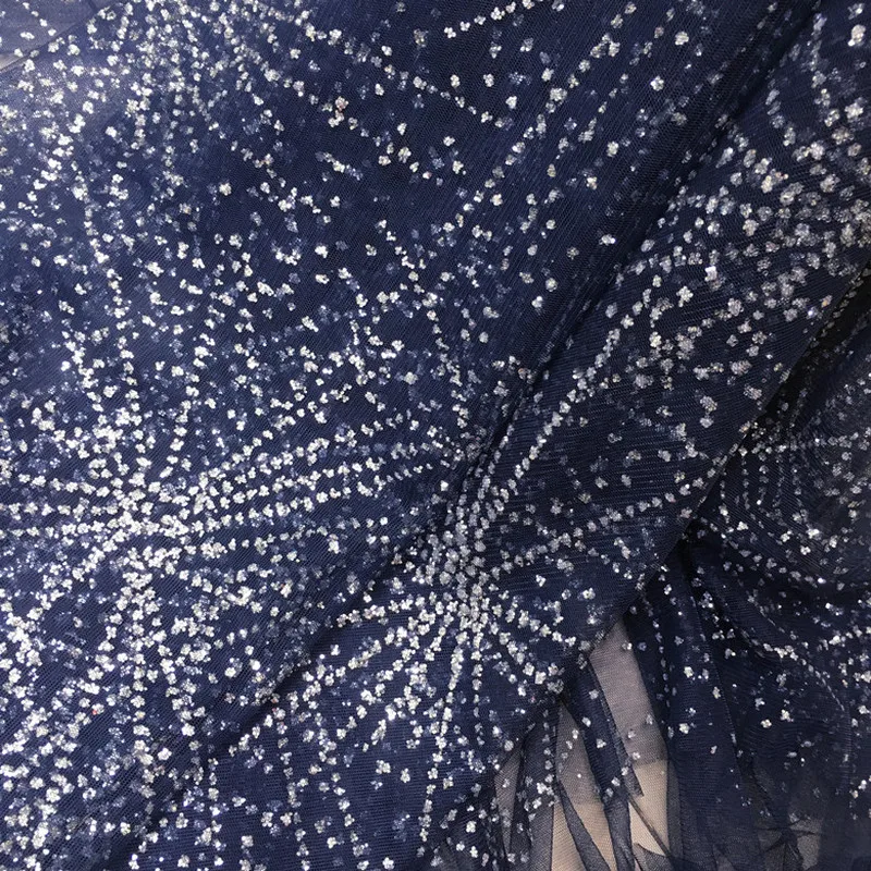 Прозрачная ткань с блестками 3 м/лот золотистая синяя полосатая бронзовая