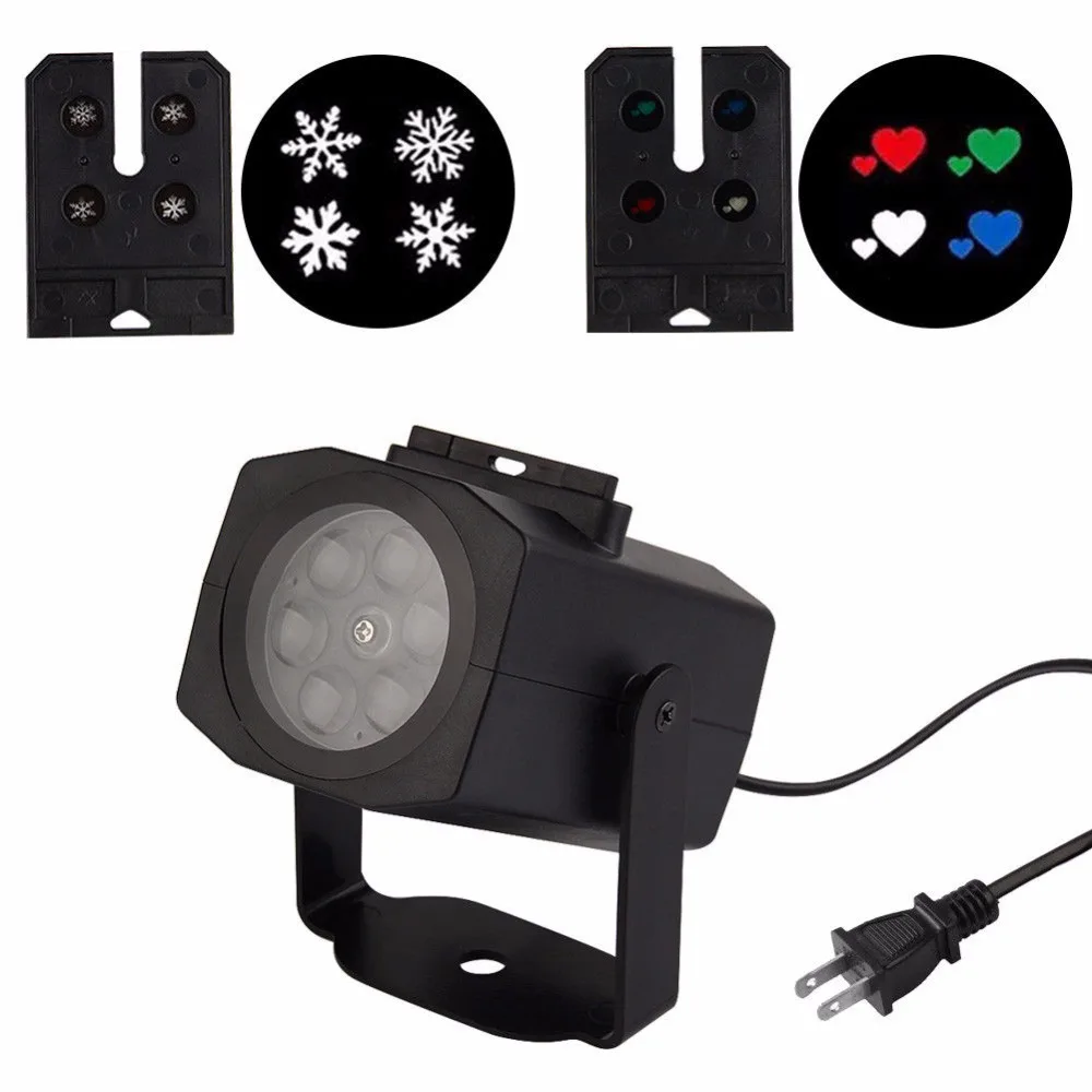 2 узор Снежинка в форме сердца фильм проектор свет Рождественские лазерный