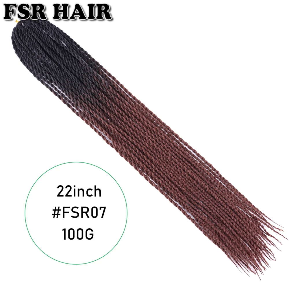 FSR Ombre синтетические плетеные волосы 22 дюйма 100 г Сенегальские крученые волосы на крючках косички 30 корней/упаковка 39 цветов