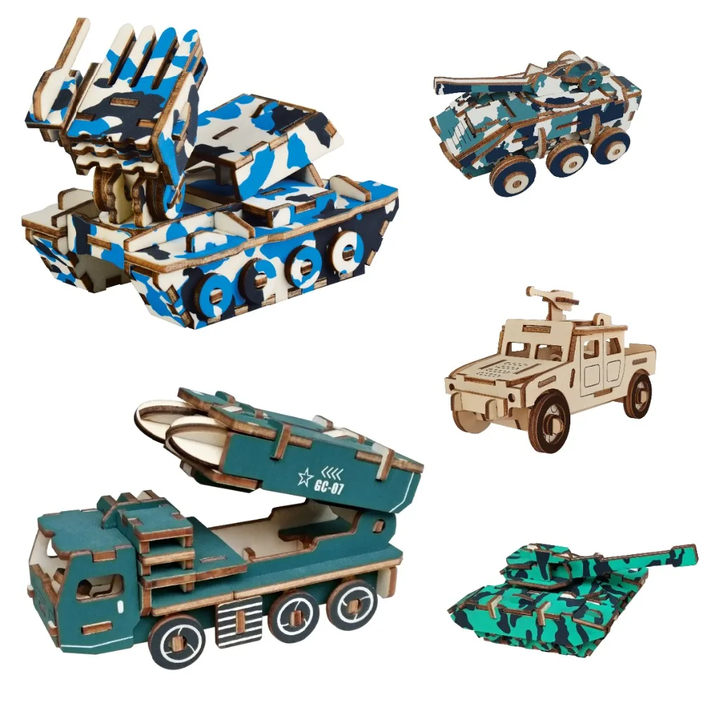 Деревянный 3D пазл игрушки сделай сам Монтессори обучающие игры креативные