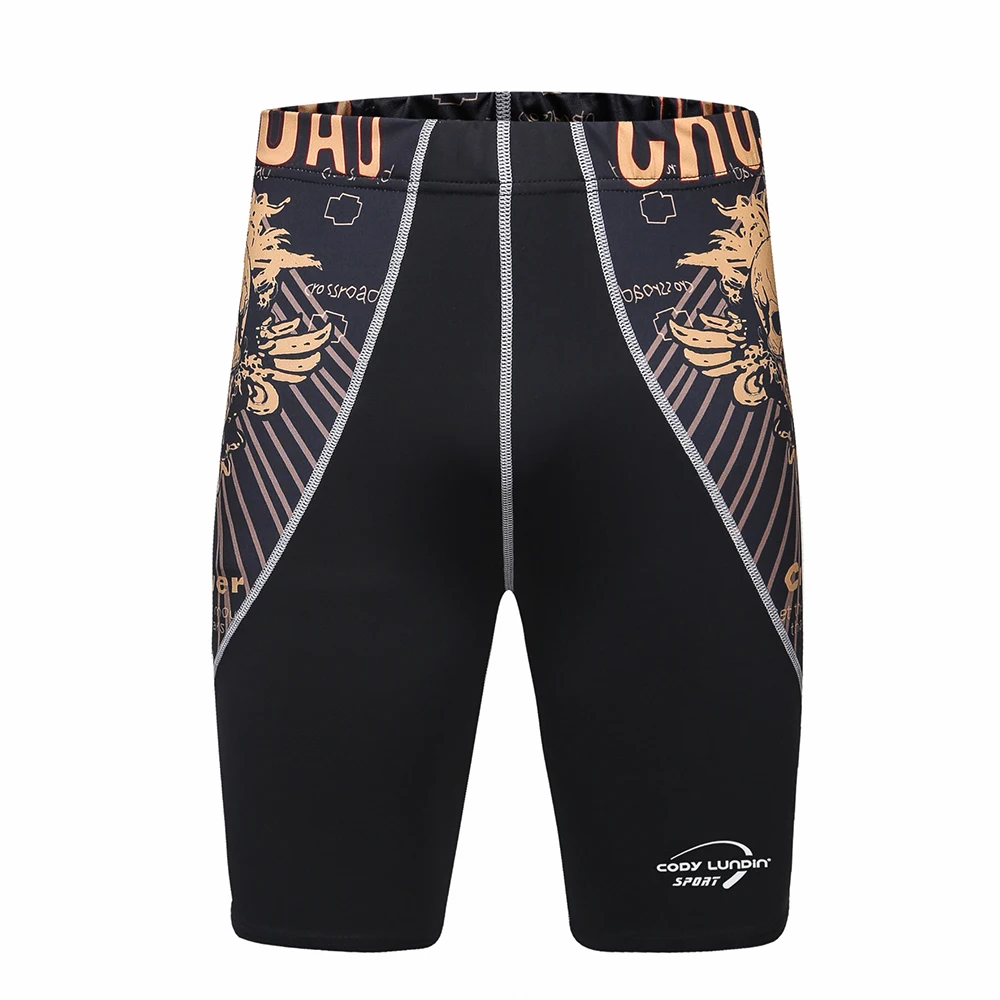 Шорты мужские компрессионные быстросохнущие Дышащие Короткие штаны с 3D принтом