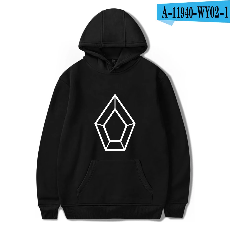 Black1 Новая корейская мода Kpop толстовки Толстовка Классный Логотип Пентагон Kpop корейский Стильный женский/мужской Harajuku горячая Распродажа уличная одежда - Цвет: Black1