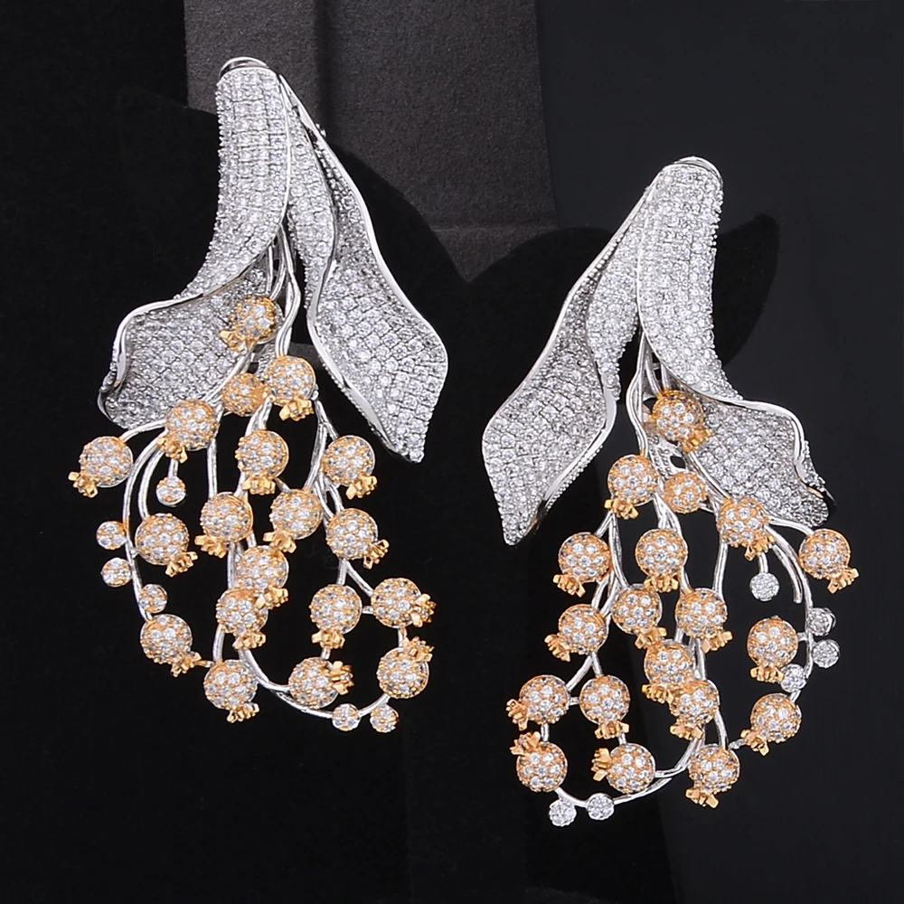 SISCATHY Charms Wedding Jewelry Sets Making For Women Statement Flower Necklace Earrings Bangle Ring Accessories | Украшения и