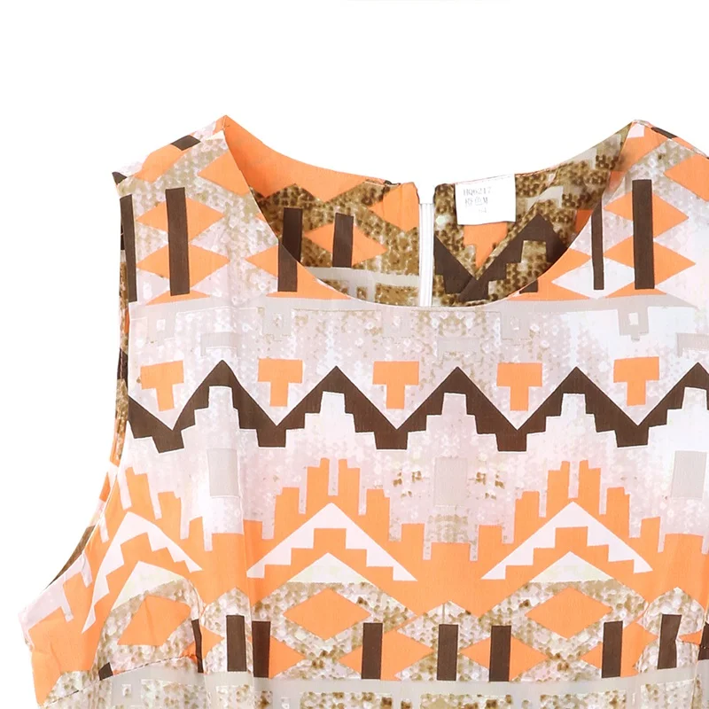 

2019 Women New Fashion Bohemian Geometric Print Dress Summer Sleeveless Short Mini Pencil Tank Dress Hot
