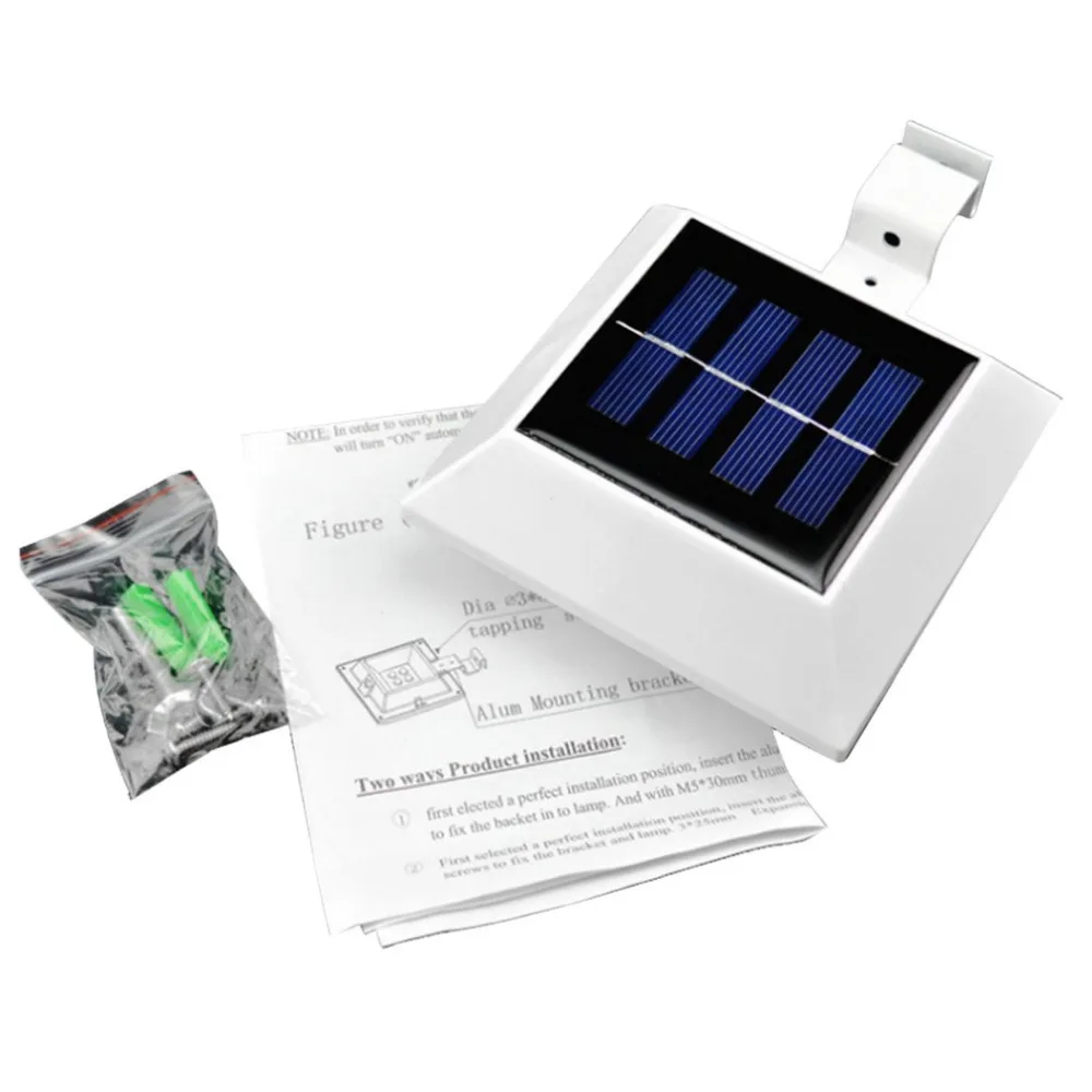 Новая версия 4 LED наружный квадратный светодиодный настенный Солнечный свет IP45