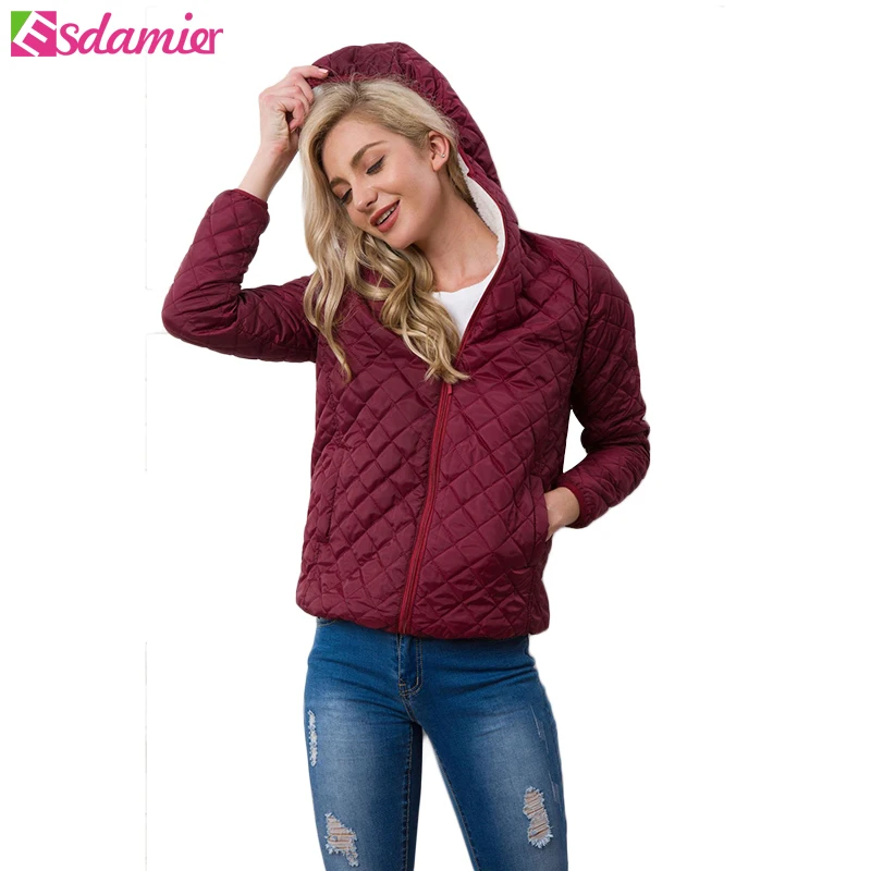 ESDAMIER 2018 новые модные парки пальто женские зимние плюс вельветовые с капюшоном