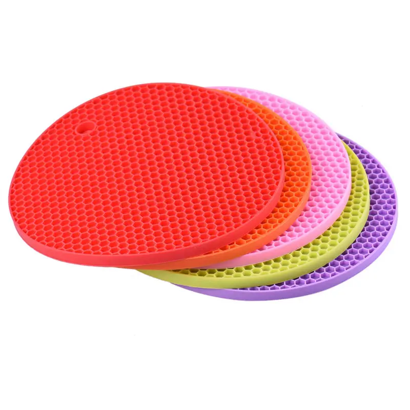 1 шт. цветные Круглые термостойкие Нескользящие силиконовые коврики подставка