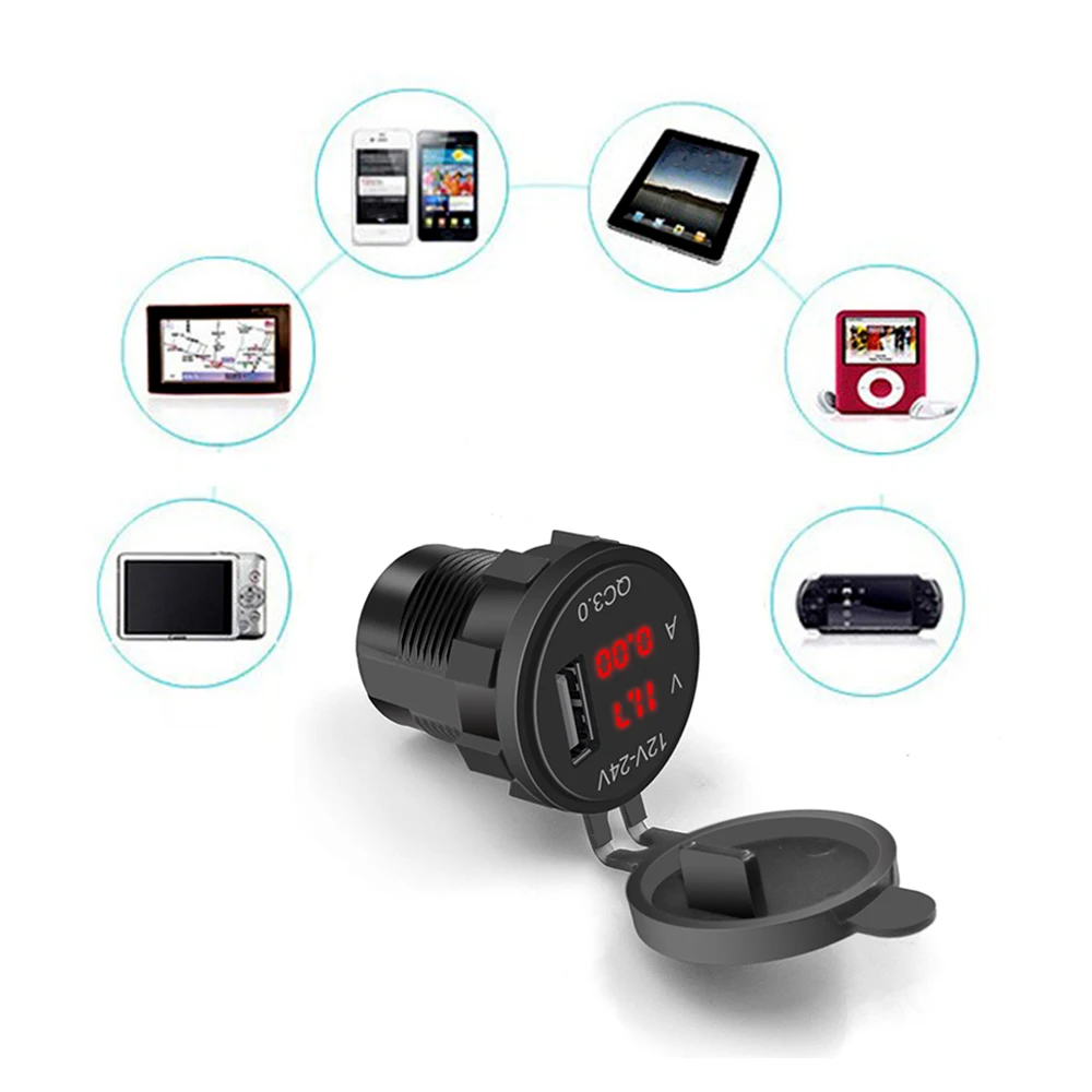 Быстрое зарядное устройство QC3.0 USB адаптер питания для телефона светодиодный
