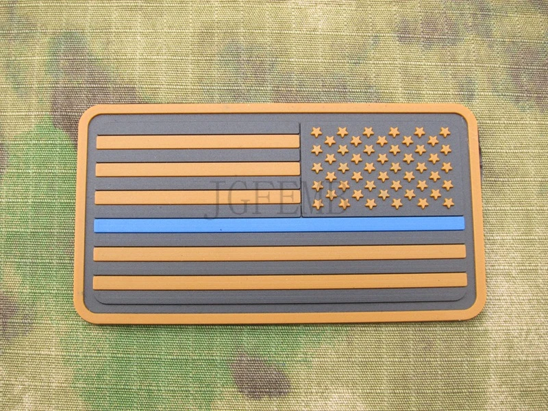 Черный фон загар дизайн правый тонкая синяя линия американский флаг полиция