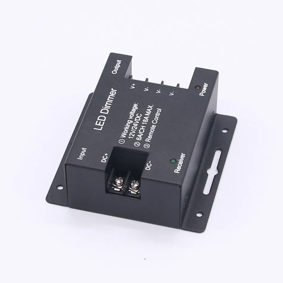 DC 12-24 V RGB светодиодный контроллер 6A/CH 3 канала RF 6 клавиш Черный сенсорный для SMD 5050