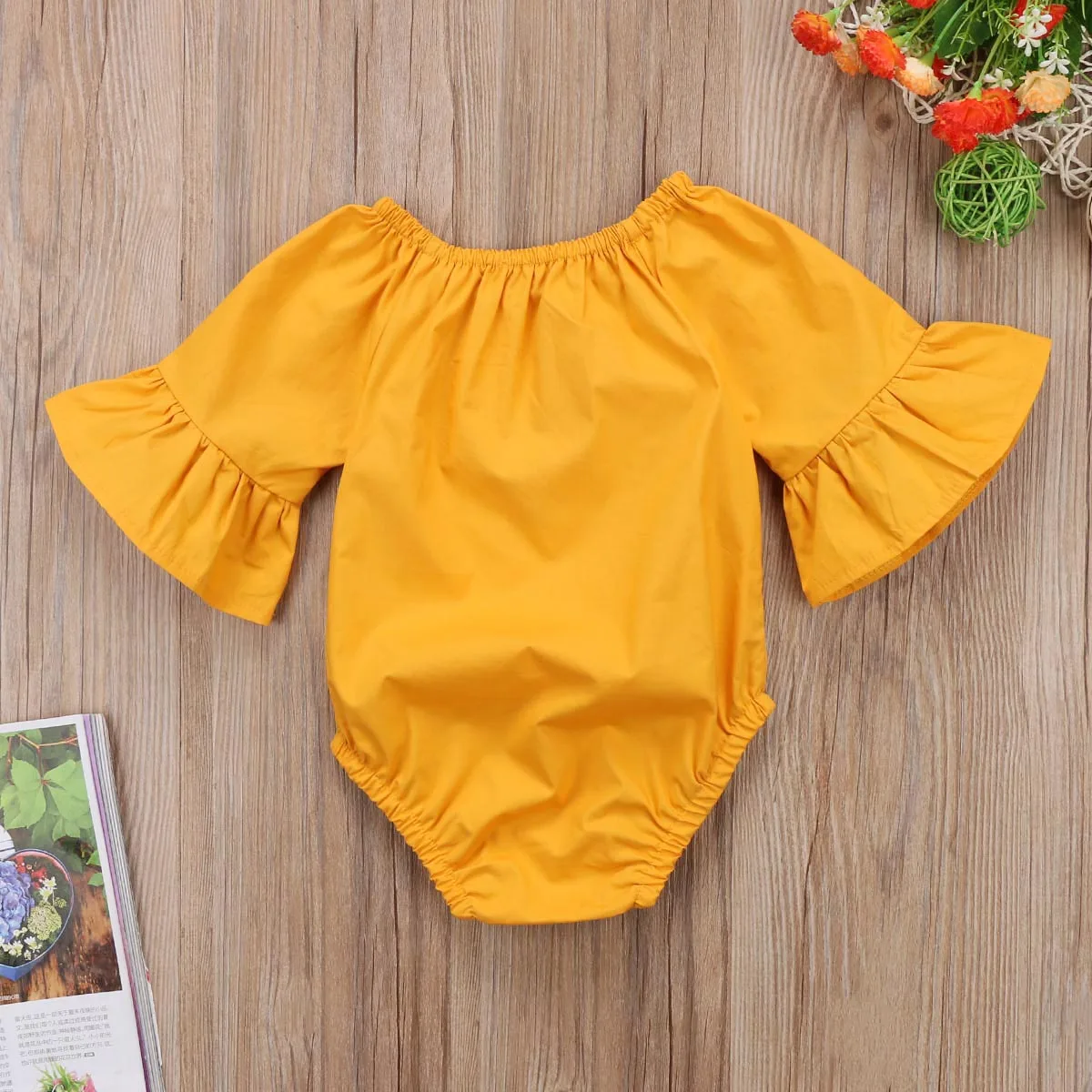 Комбинезон хлопковый с длинным рукавом и кружевом в стиле пэчворк|infant long sleeve