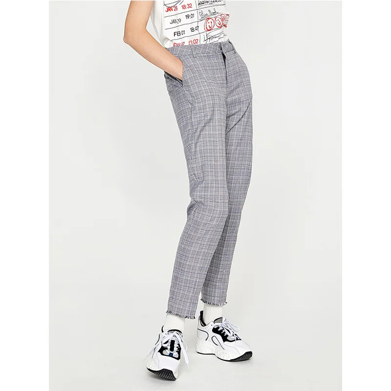 Toyouth New Autumn Plaid Women Pants Casual Formal Office Ladies Trousers Straight Korean Stylish Pantalones Mujer|Брюки| |