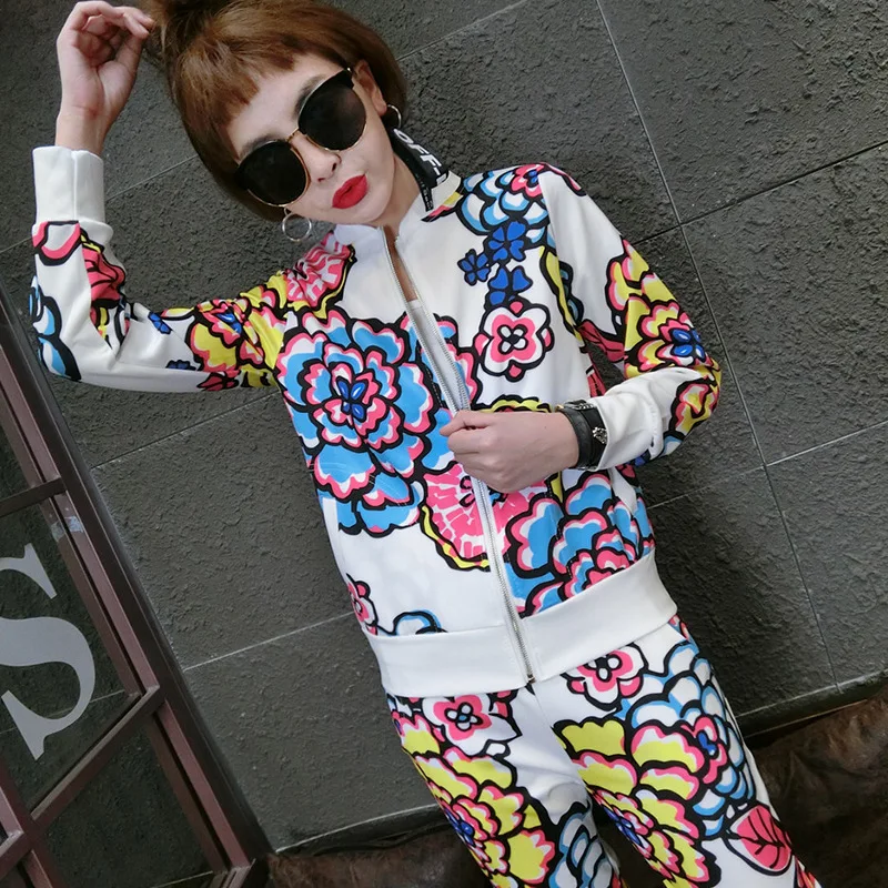 Осенниеспортивные комплекты модные повседневные женские спортивные костюмы 2019