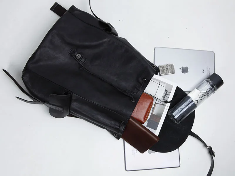 LANSPACE мужской рюкзак из коровьей кожи модный натуральной японская мужская сумка |