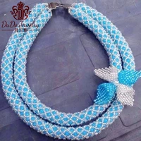 opaque sea blue and white african womens beads nigerian bridal wedding jewelry set store christmas cusmume crystal necklace set