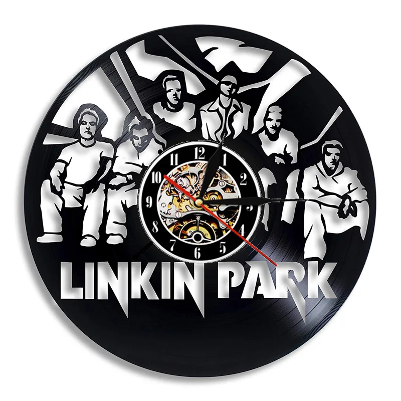 Linkin Park Виниловая пластинка настенные часы современный дизайн музыкальная тема рок-группа 3D Декоративные часы из винила настенные часы домашний декор 12" - Цвет: 3