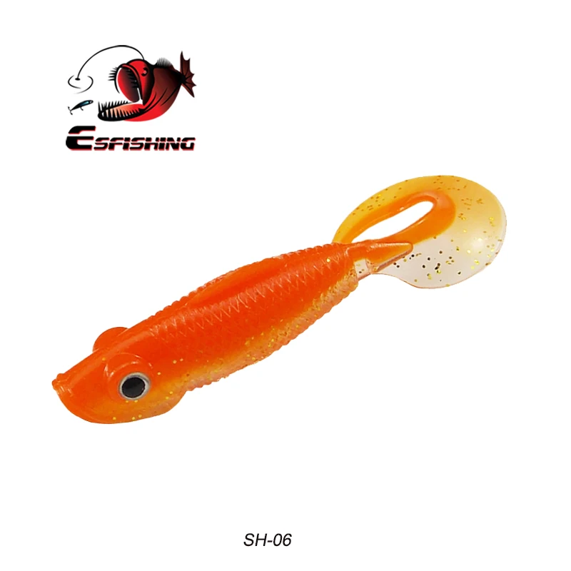 Рыболовные приманки Esfishing Grub PRO Wriggler, 72 мм, 6 шт., 5 г, мягкие рыболовные приманки с большим хвостом, приманка для ловли рыбы, ракета, бас, приманка для щуки - Цвет: SH06