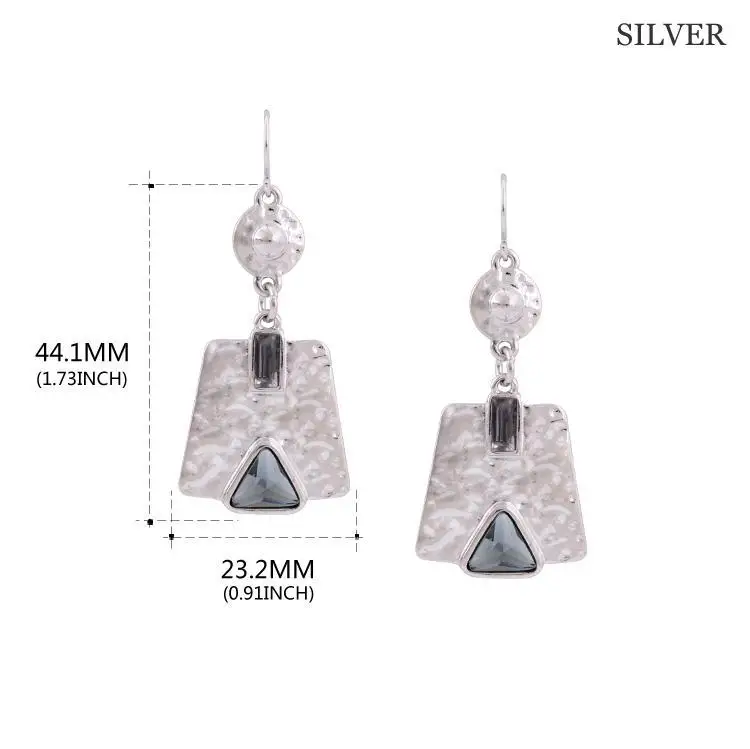 Women CZ Diamond Fashion Jewelry Brincos Vintage Exaggerated Black Big Crystal Chunky Silver Plated Statement Dangle Earrings | Украшения и