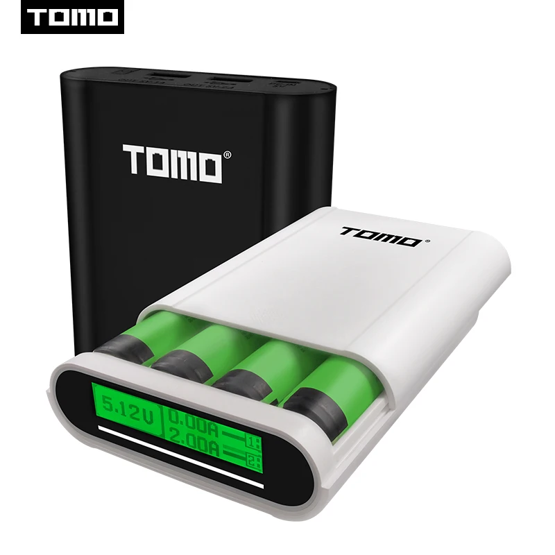 tomo m4 smart power charger power bank case 4 x 18650 lithium ion battery portable diy powerbank box charger for 18650 battery free global shipping